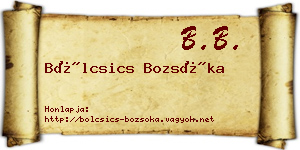 Bölcsics Bozsóka névjegykártya